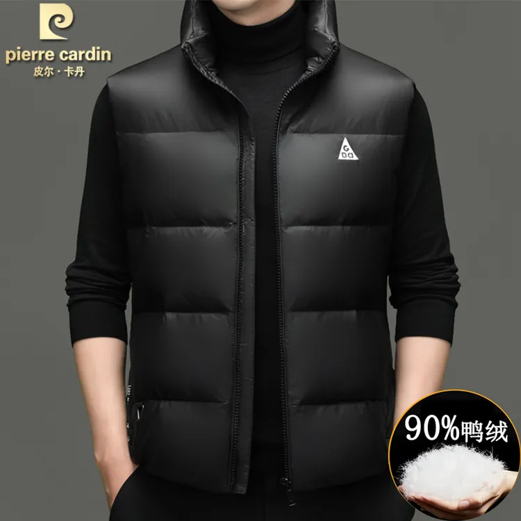 皮尔卡丹高档品牌羽绒马甲外套男士百搭背心保暖国标2025秋冬新款
