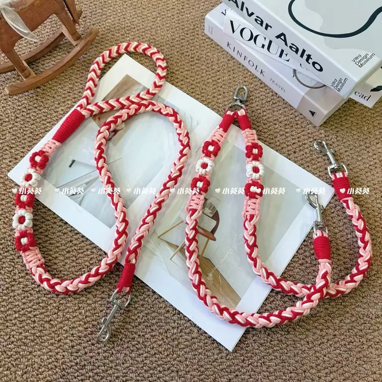 一拖二宠物牵引绳双牵防缠绕双头狗绳两只小中大型犬材料包成品