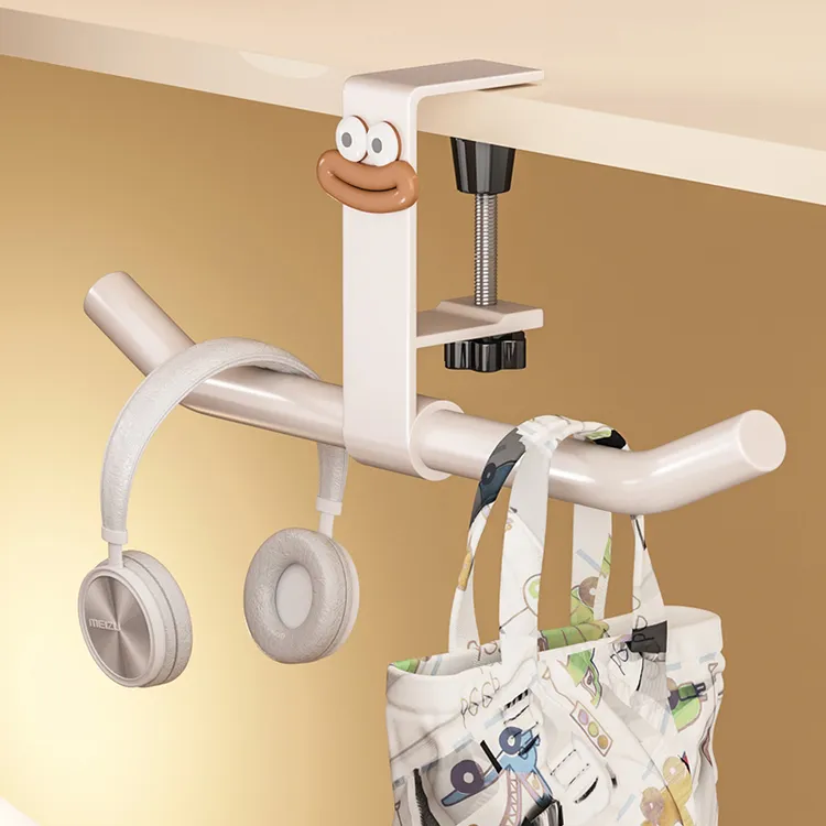 优勤桌边书包挂钩学生教室课桌挂包神器办公桌侧边可调节收纳挂钩