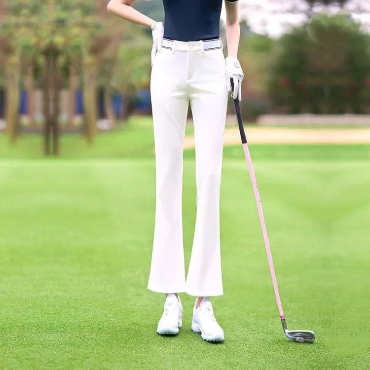 NA女士高尔夫微喇长裤秋季季防晒时尚运动裤高腰显瘦修身弹力