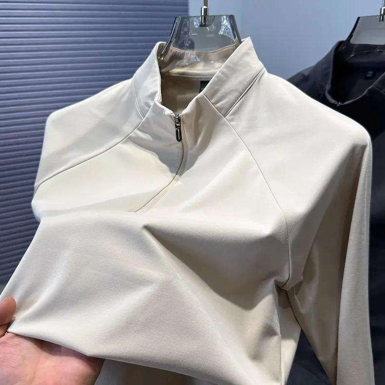 老钱风立领加绒男士卫衣休闲轻奢痞帅高级感男装户外运动拉链上衣