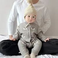 婴儿春秋季外出服超萌小月龄宝宝洋气毛衣男女童秋装卡通哈衣爬服