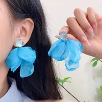 超仙气质雪纺长款耳环2025新款爆款高级感时尚饰品首饰女款耳饰