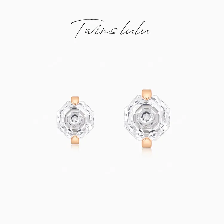 TWINS LULU 流光风 秋上新高级感百搭八边形几何耳环TSL3122