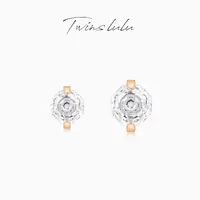 TWINS LULU 镀K金 圣诞节 高级感百搭八边形几何耳环TSL3122