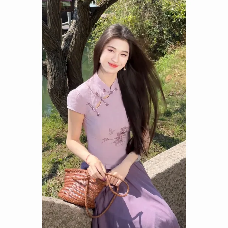 夏季时尚穿搭2025年新款气质高级感新中式短袖上衣半身裙两件套装