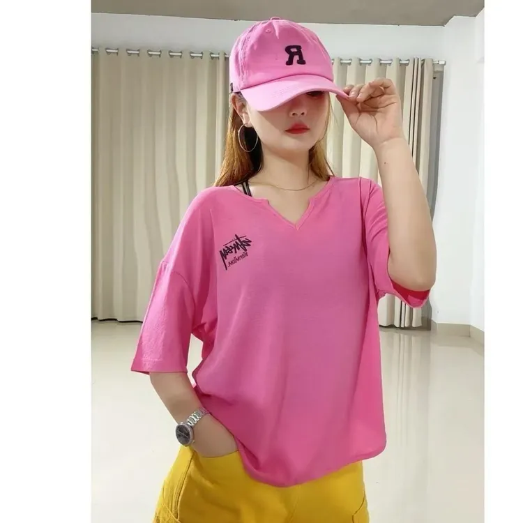 夏季新款竹节棉短袖T恤修身显瘦舒适街舞爵士舞广场舞队服团体服