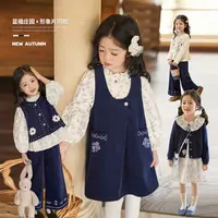 【形象款】小O宝宝宝森系套装女2025秋女童灯芯绒背带裙OP574074