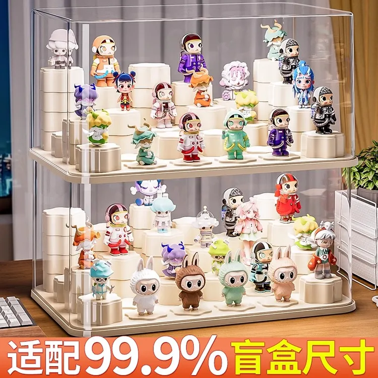 透明手办展示盒防尘盒子盲盒收纳展示柜亚克力玩具收纳手办盒