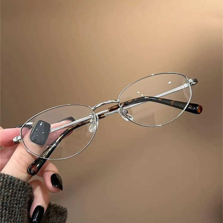 复古港风金丝框架时尚百搭素颜平光镜女高级感可配近视度数眼镜潮