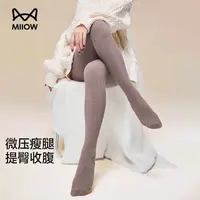猫人2025秋季精梳棉打底袜自发热7A修饰连体黑白打底袜