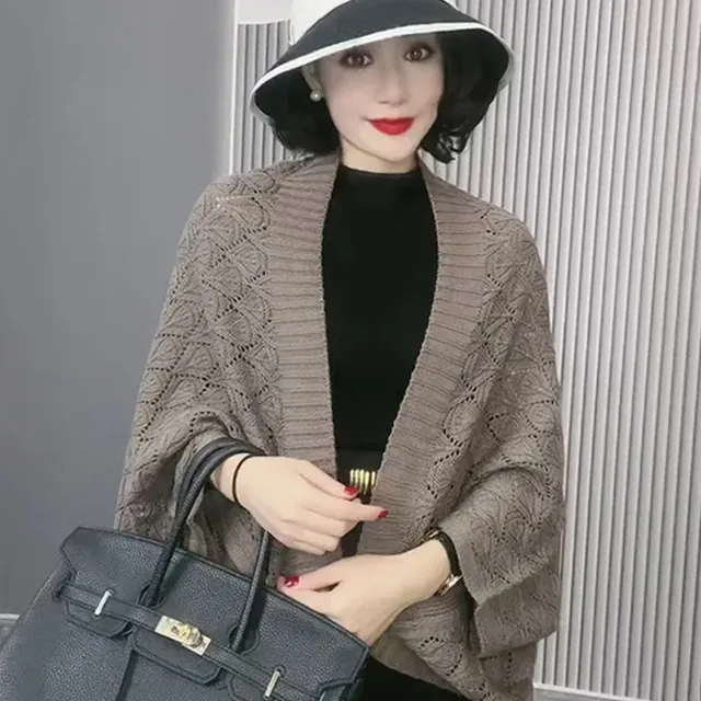 斗篷开衫外套女2025新款时尚洋气高档旗袍外搭春秋配裙子针织披肩