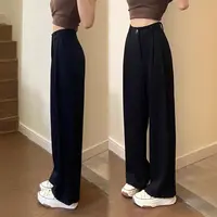 梨形身材休闲西装裤女秋冬加绒大码高腰垂感遮胯显瘦拖地阔腿裤