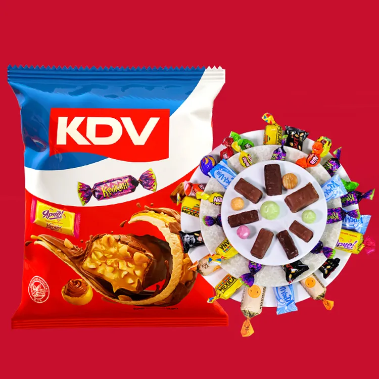 俄罗斯进口kdv迷你混合口味糖80g/袋