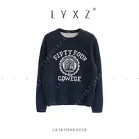 LYXZ x 大小与【黎明动向】冬季新款圆领字母慵懒气质款针织衫82196