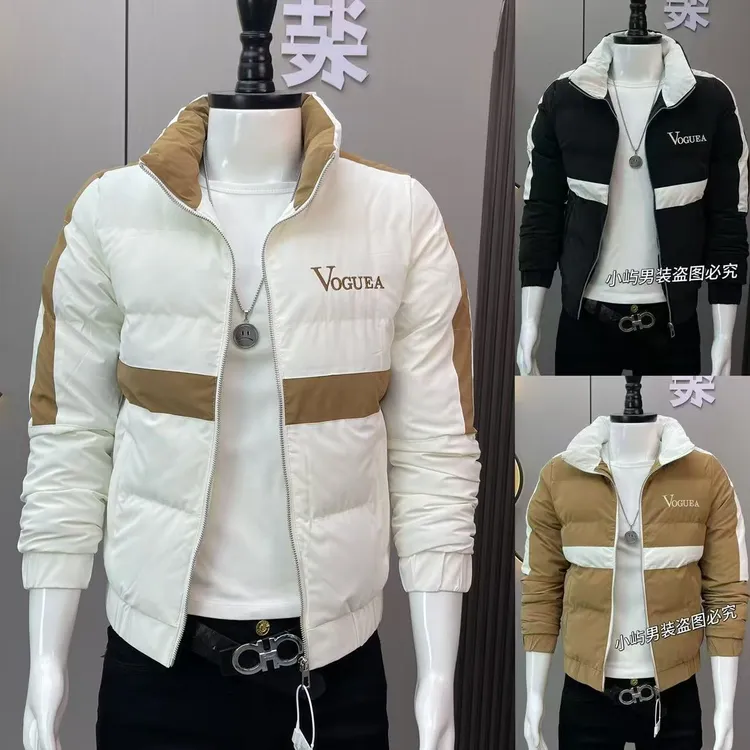 2025立领撞色加厚棉衣男冬季外套潮流帅气棉服高级感男士免洗棉袄