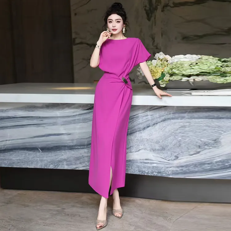 法式复古时尚高级感气质优雅修身显瘦名媛长裙夏季女神款连衣裙