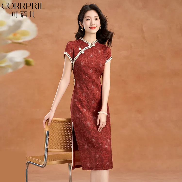 【可蓓儿】改良连衣裙女夏2025新款高端大气上档次喜妈妈中高考送考