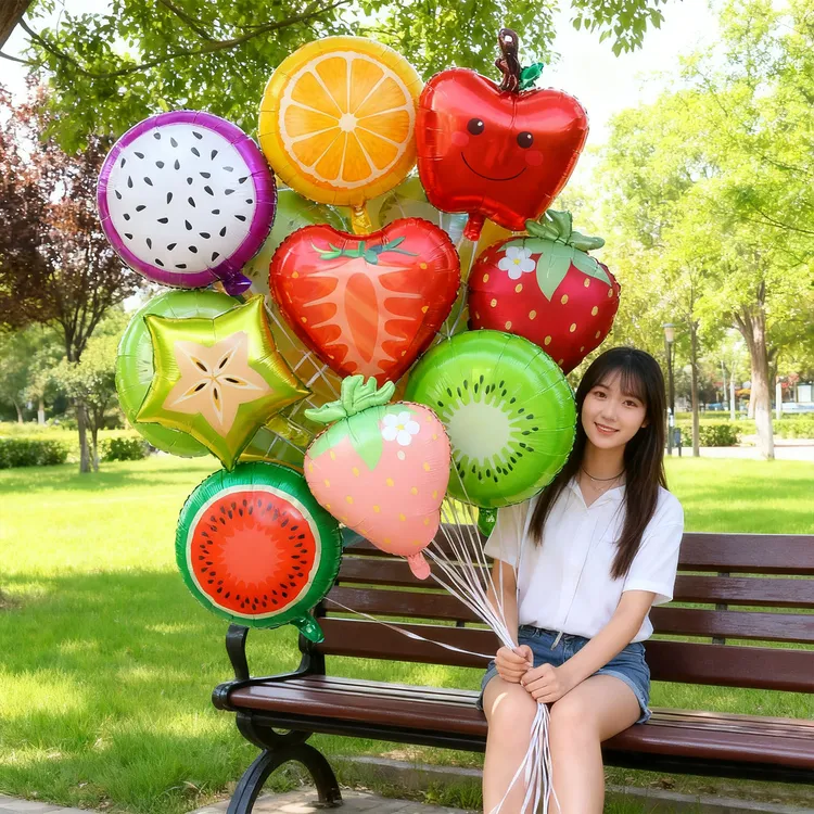 水果蔬菜造型铝箔飘空气球拍照道具活动布置生日主题派对装饰布置