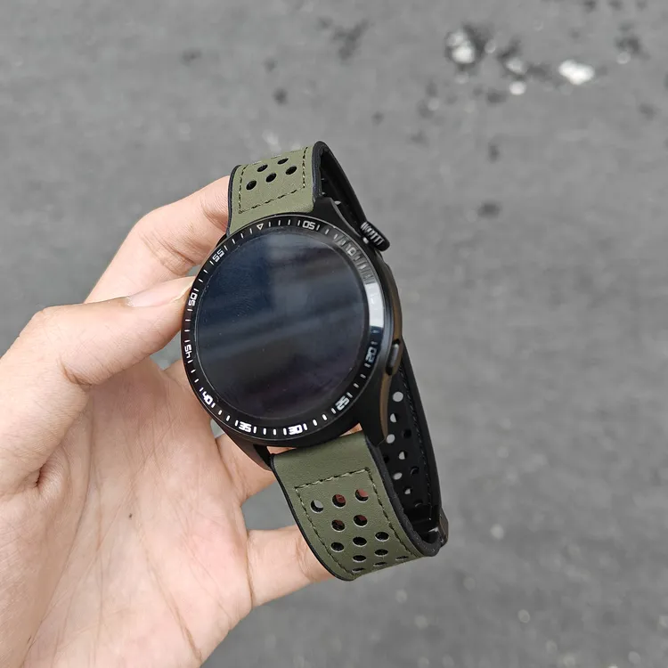 硅胶皮质表带适用于华为手表GT5pro/4磁吸watch5镂空皮质GT6腕带