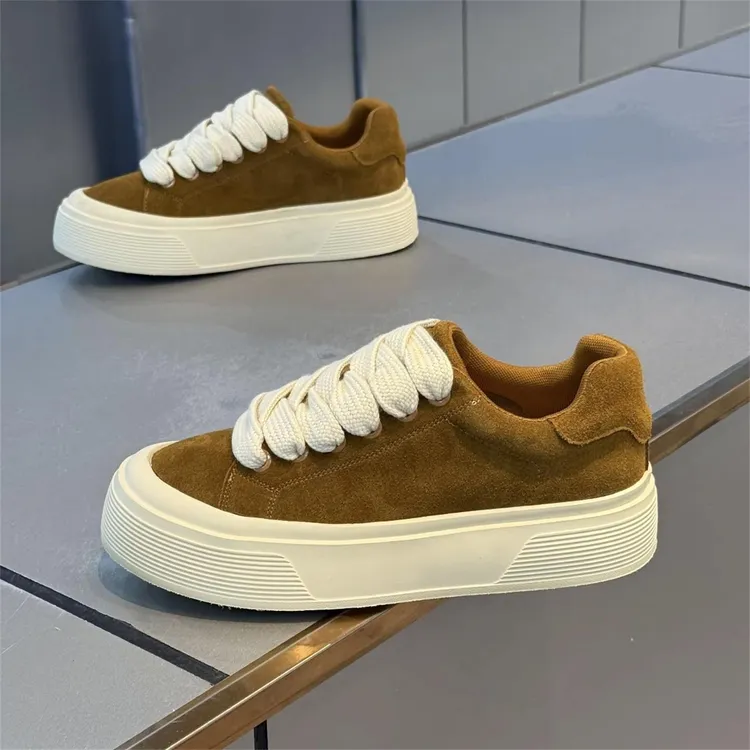 欧洲站秋季男鞋时尚运动百搭软底休闲鞋软面舒适男士潮流厚底板鞋