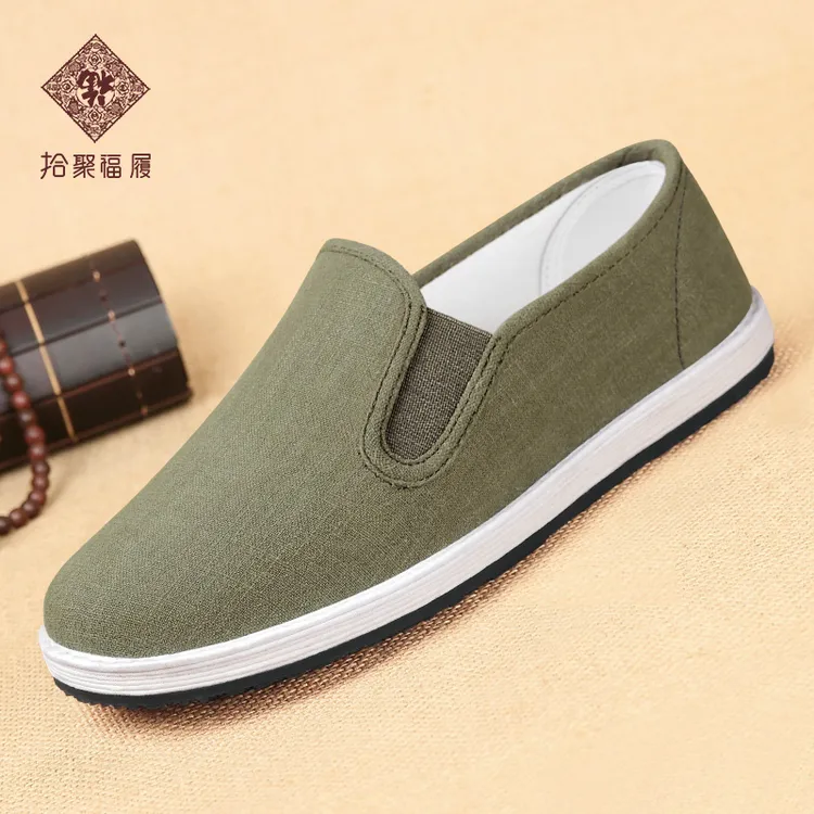 拾聚福履2025春季新款男鞋老北京布鞋手工千层底中老年爸爸休闲鞋