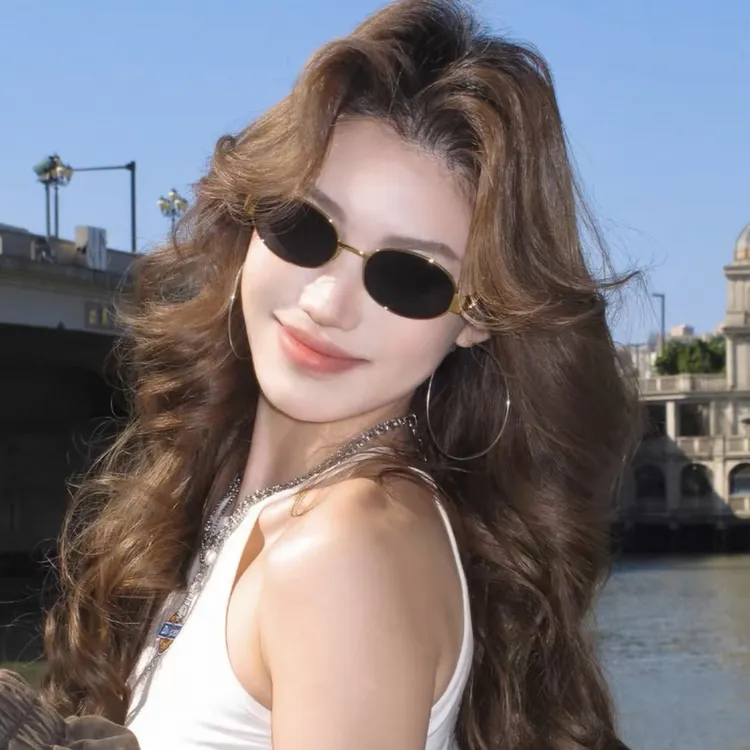【Lisa同款凯旋门】板材脚太阳眼镜墨镜女高级感老钱风椭圆金属框架