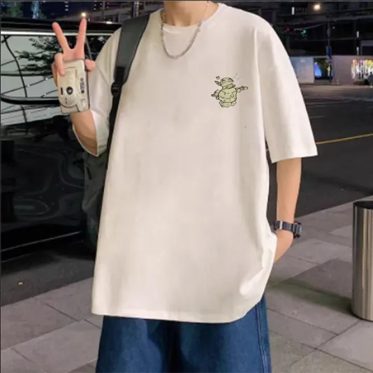 哪吒短袖中国T恤夏季印花薄款宽松型青春活力T恤潮流宽松情侣韩版