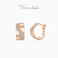 TWINS LULU 镀k金 【2025春节】百搭镶嵌C形耳拍耳环TSL2370