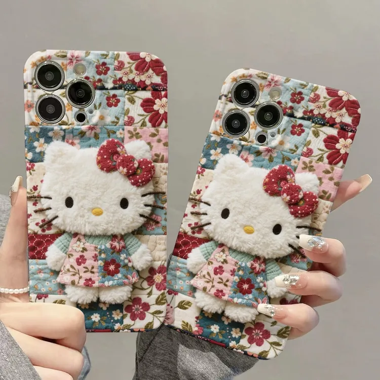 花朵裙子kt猫适用iphone16promax手机壳苹果17菲林14华为mate70po