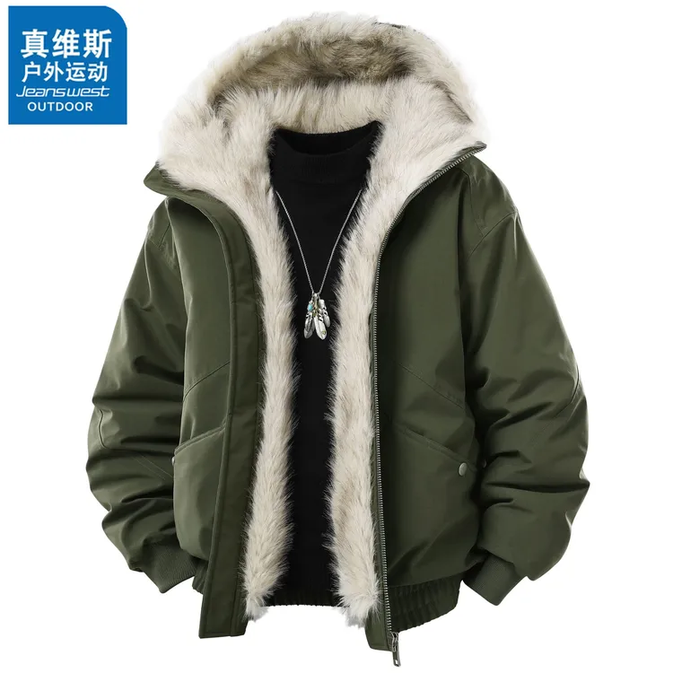 真维斯户外运动美式座山雕加厚棉服男款冬季防寒棉袄情侣棉衣外套