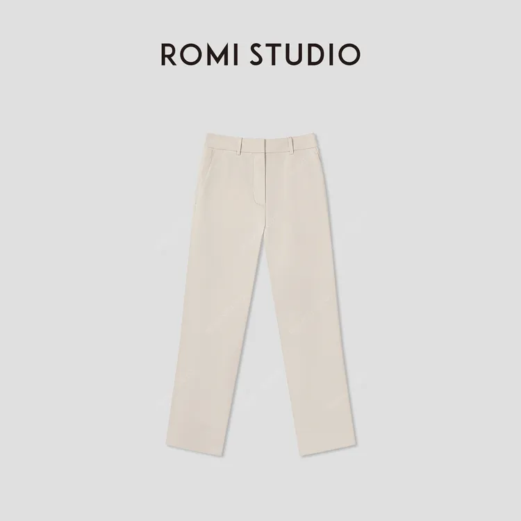ROMI STUDIO“舒适自在”老钱弹力梭织挺括九分休闲裤 RWCSXL3454