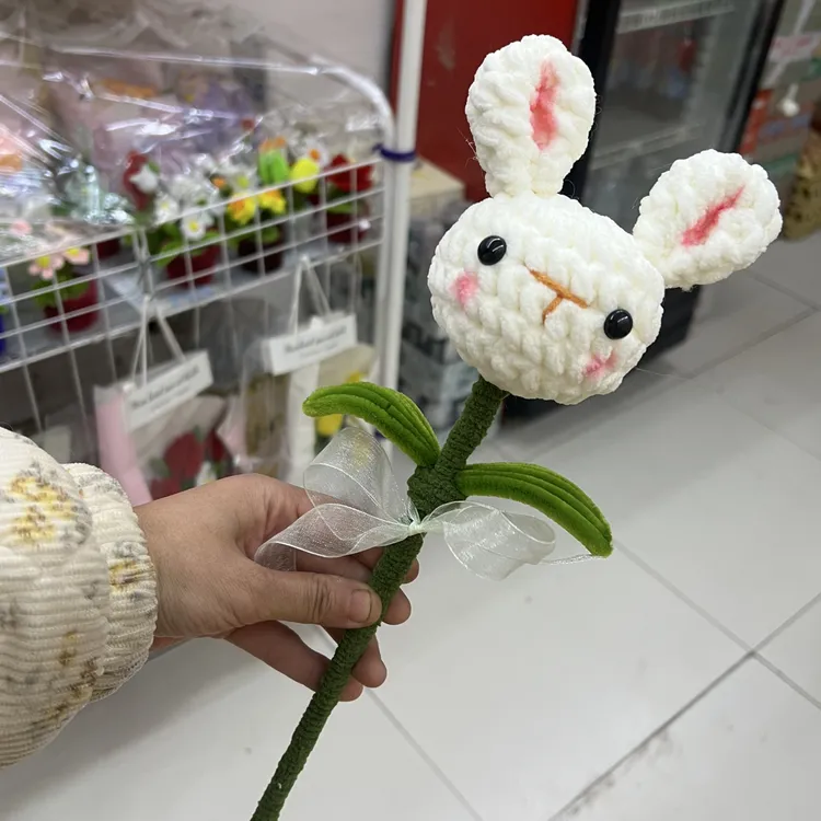 手工钩织小兔子 花束 兔子
