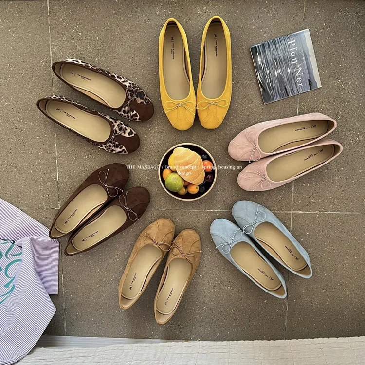 简缇歌爆款法式蝴蝶结玛丽珍鞋女通勤浅口圆头豹纹休闲平底单鞋潮