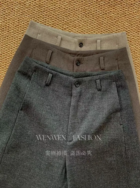 WEN 25新款韩版宽松阔腿纯色简约百搭休闲裤WWK0409