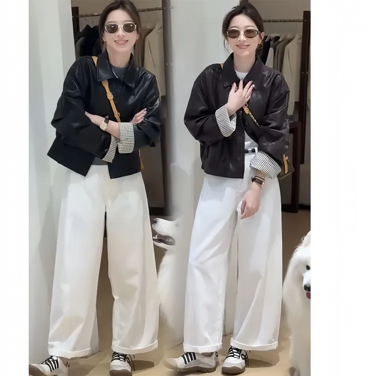 拼接高级感皮衣外套女2025秋季新款小个子今年流行时尚宽松上衣潮
