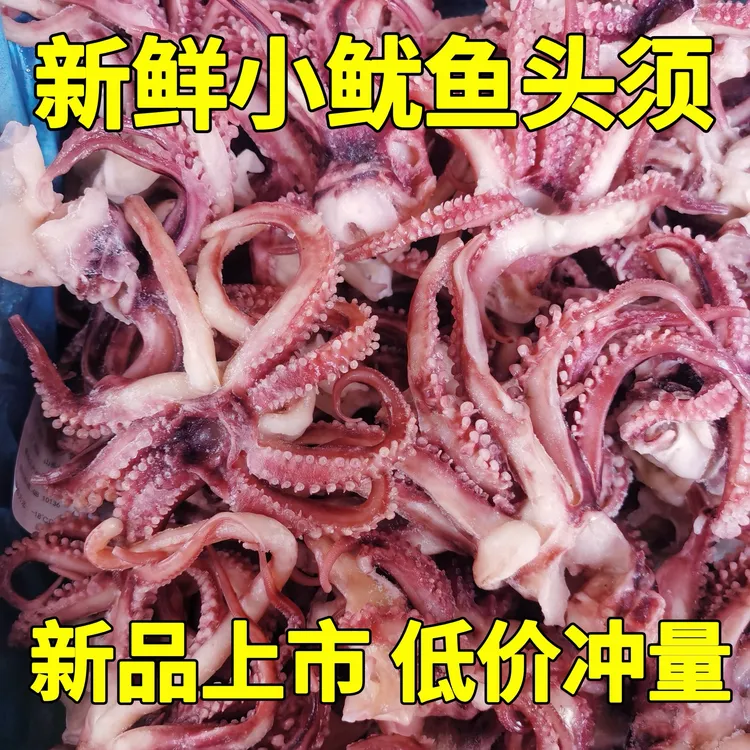 小鱿鱼须新鲜速冻鱿鱼头鱿鱼爪净重无冰衣八爪须烧烤火锅餐饮食材