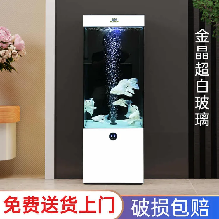 客厅鱼缸免换水超白玻璃下过滤立式鱼缸客厅家用2025新款爆款