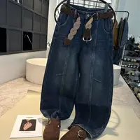 《姚家优麦汇》K7398冬款水洗加绒弯刀牛仔裤显瘦百搭新款裤子女