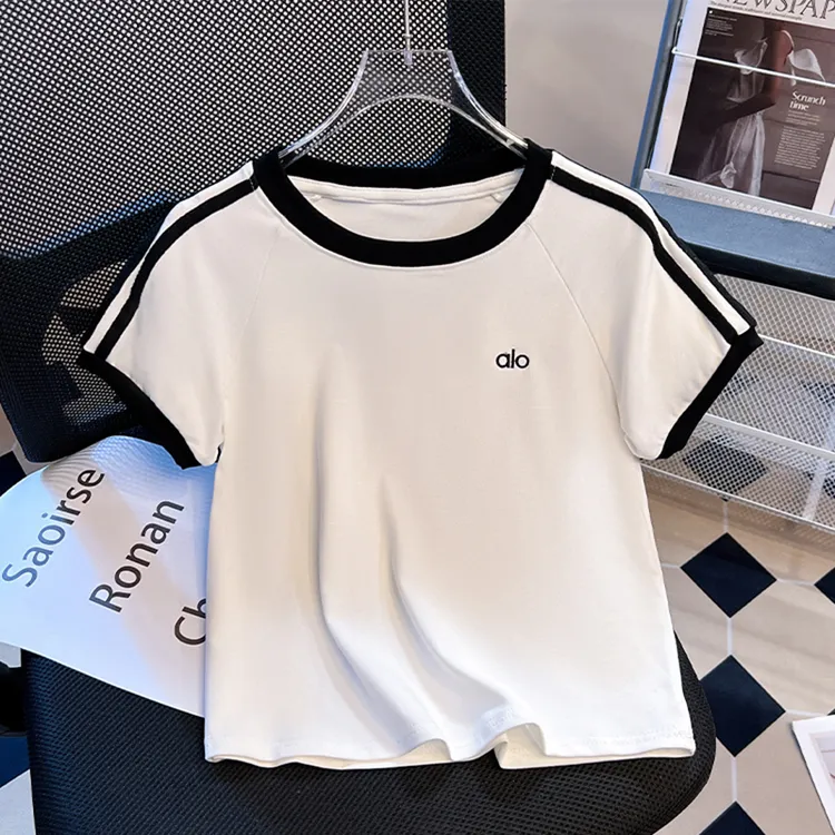 休闲运动风短袖t恤女爆款2025夏季新款小个子短款上衣气质百搭潮