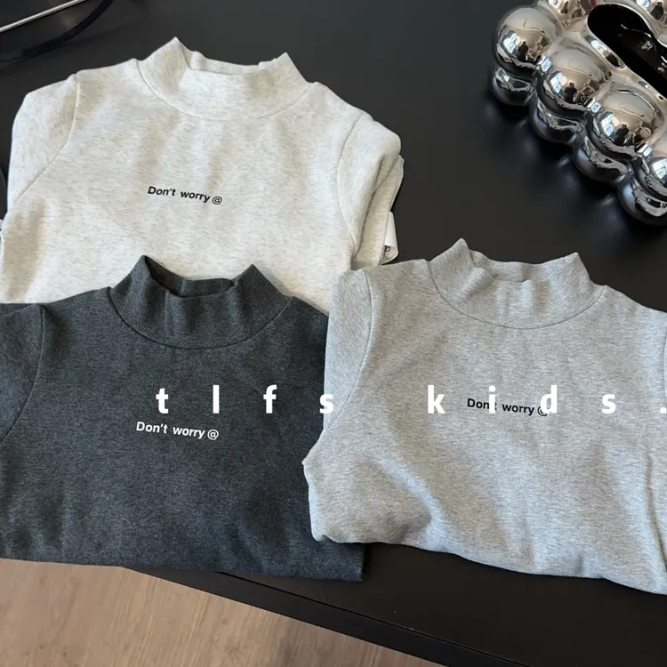 童例「255512三色半高领打底衫」秋冬男女童休闲百搭潮流立领打底衫