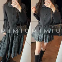 【mimius】U 学院娃娃领减龄收腰蝴蝶结毛呢外套 G09347