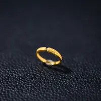 五台【歪歪】（素金）文殊戒指*18K镶嵌XB-S4863