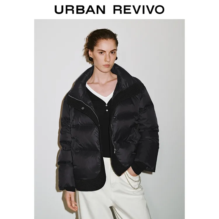 UR2025冬季新款女装魅力立领拼接绗缝羽绒服UWG150073+