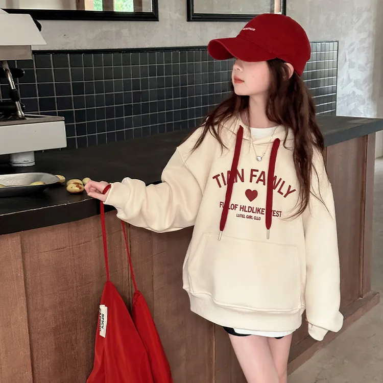 女童连帽卫衣秋装2025新款洋气中大儿童女孩上衣韩版休闲时尚春秋