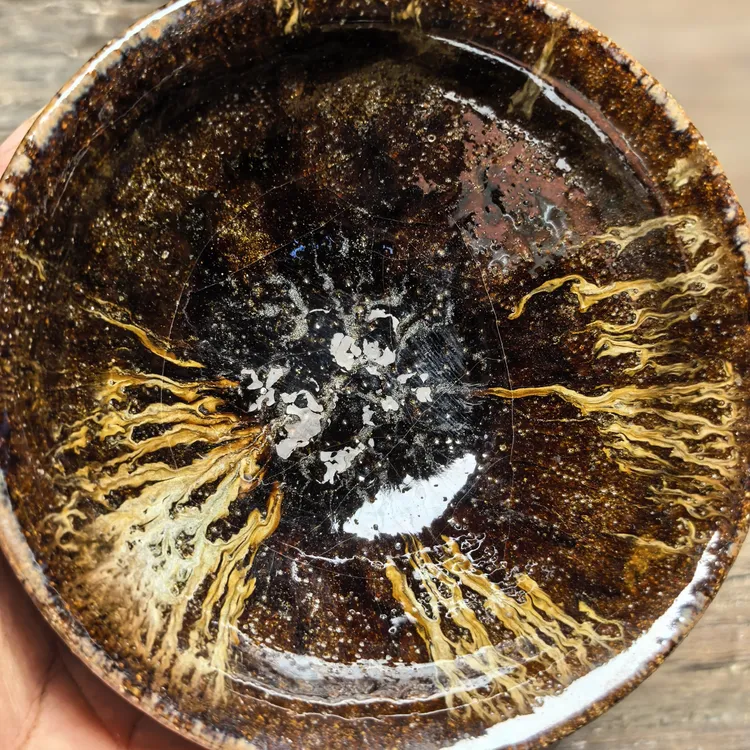 纯泥巴釉柴烧精美建盏主人杯