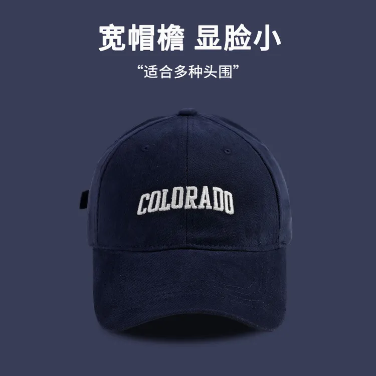 意大利【设计师】字母刺绣棒球帽韩版百搭大头围宽帽檐显脸小帽子