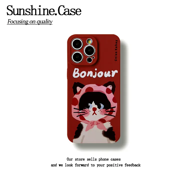 围巾猫猫软壳适用苹果oppo华为vivo小米手机壳防摔创意ins全包