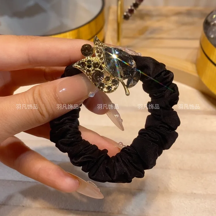 羽凡原创日韩复古百搭复古宫廷轻奢发绳皮筋发圈ins发饰满钻头绳