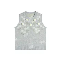 7111时尚气质手工立体绣花针织上衣8149